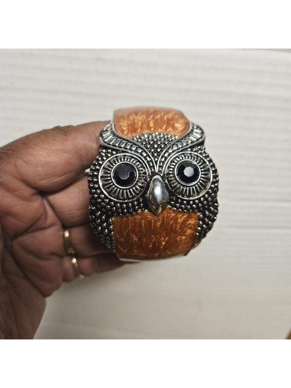 Vintage 80s Hinged Owl Bracelet